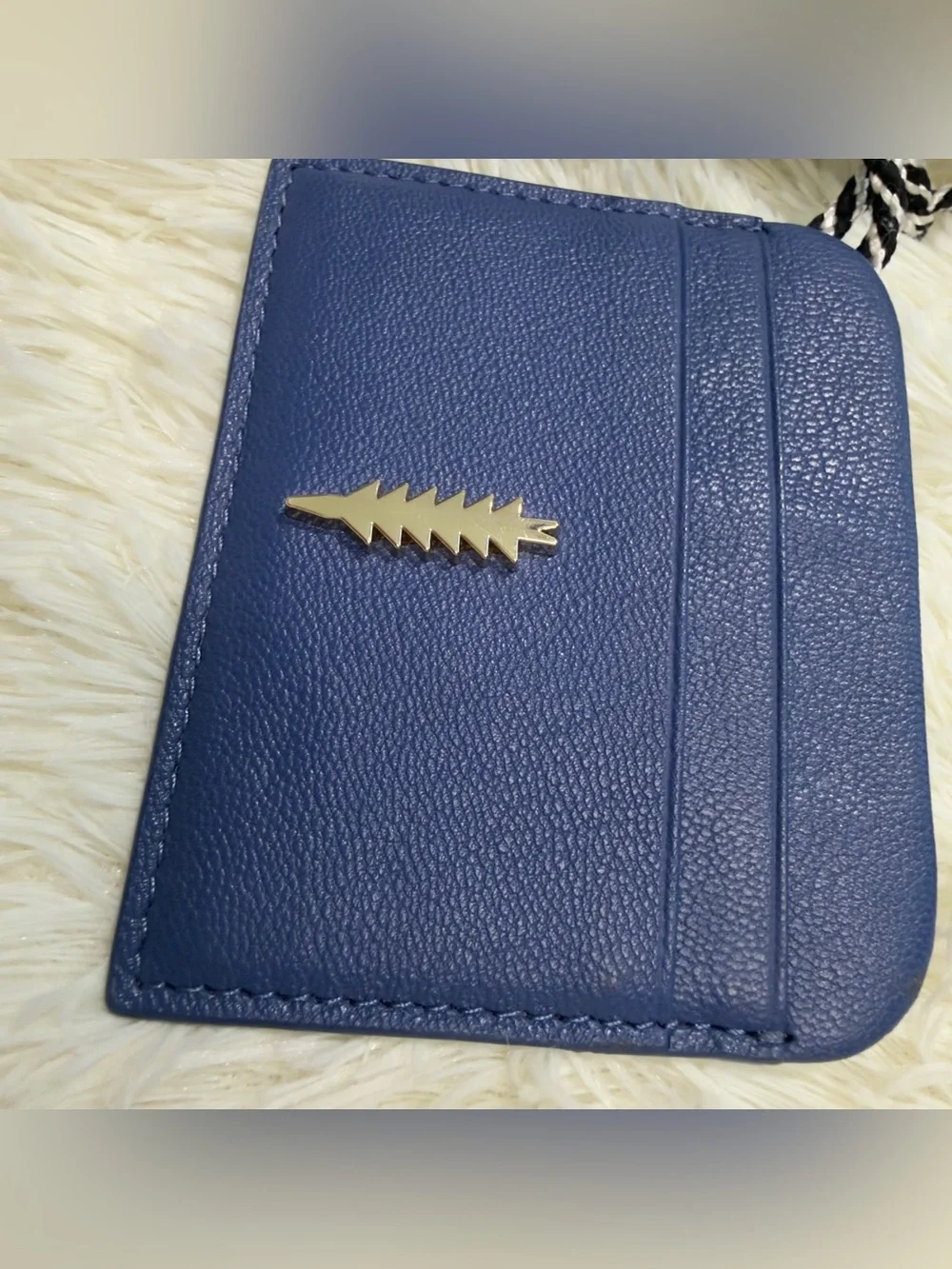Thacker Navy Leather Card & Key Holder